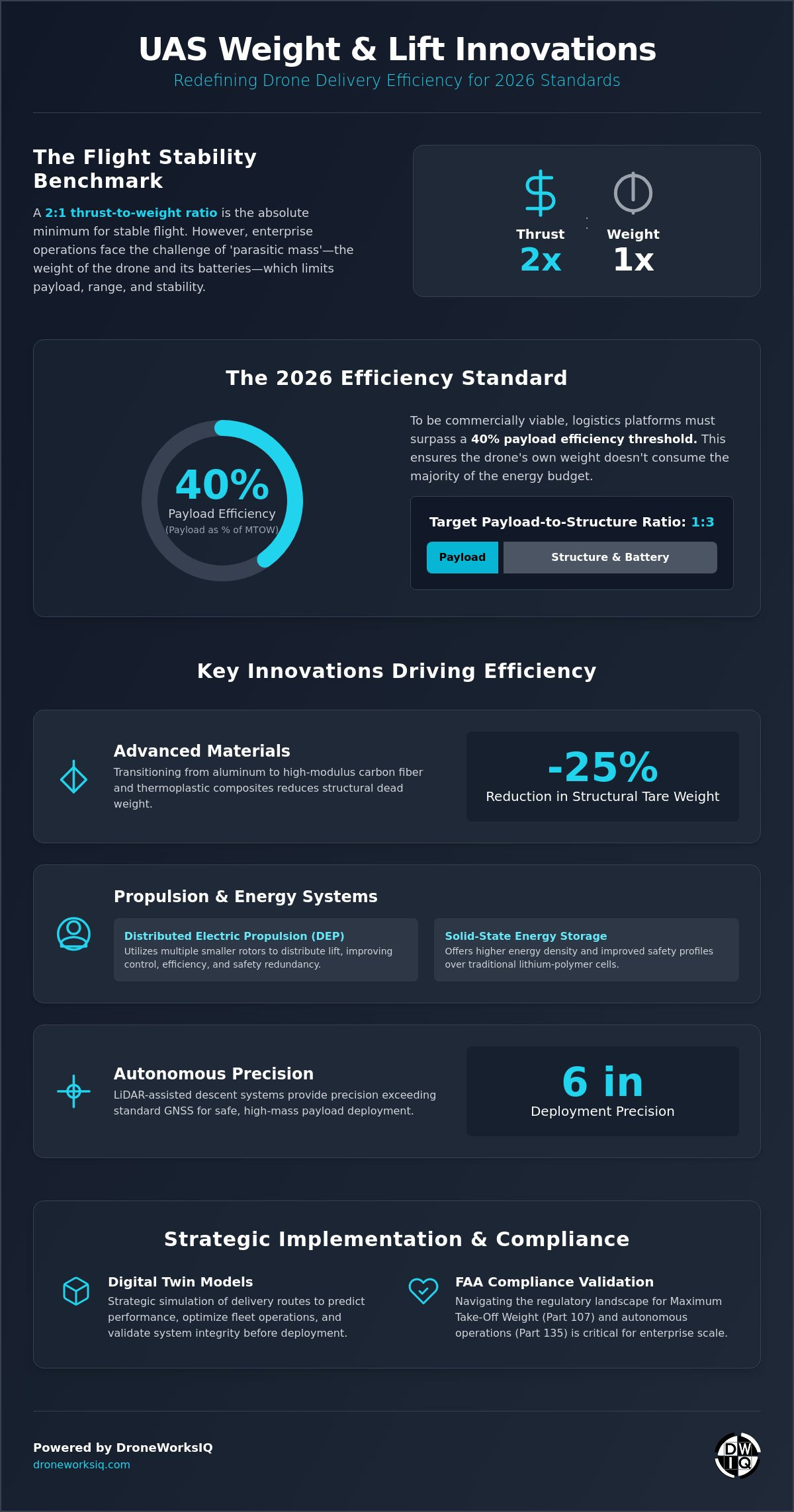 UAS Weight Lift Ratio Innovations for Drone Delivery Industry